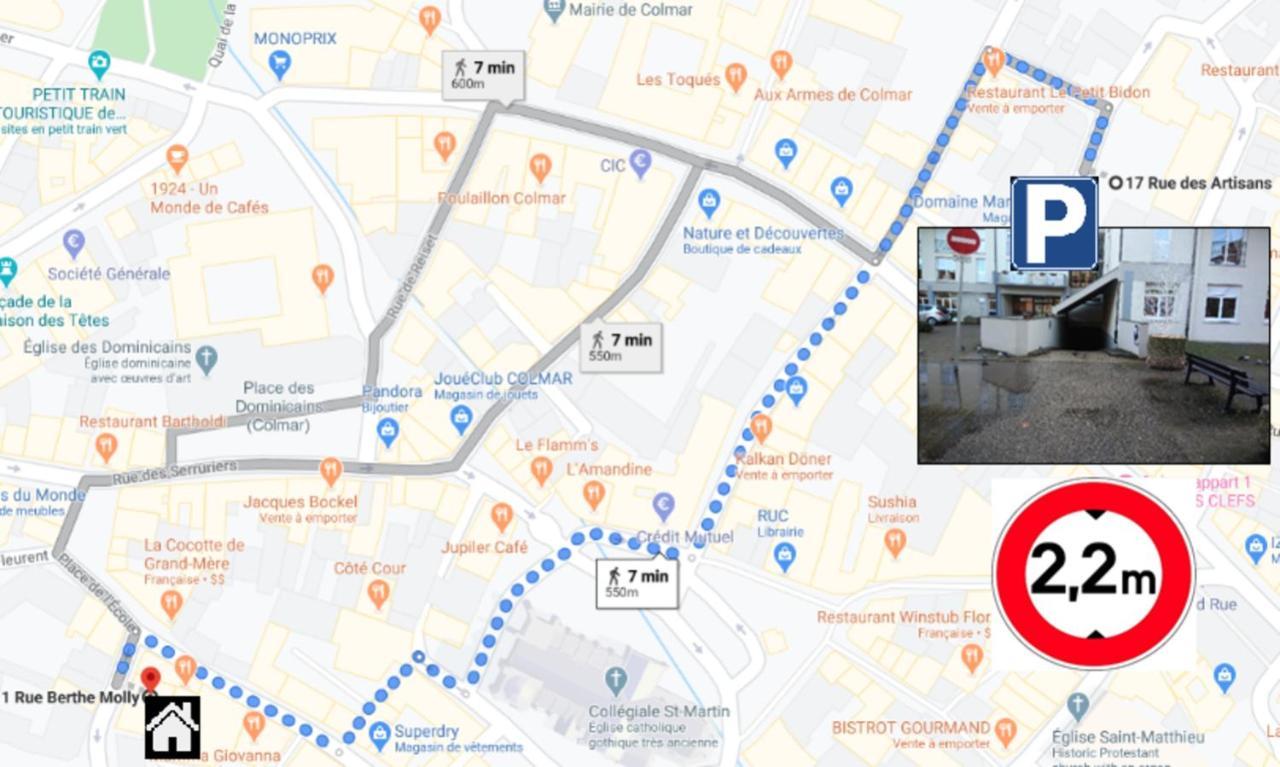 Aux Bijoux De Colmar - Le Saphir - 1 Parking Gratuit Apartment Ngoại thất bức ảnh